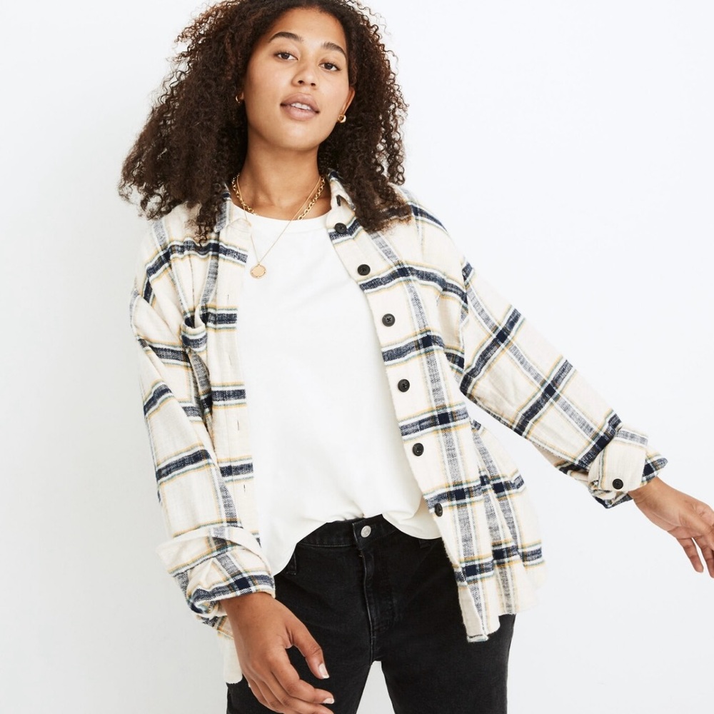 Madewell Oversized Ex-boyfriend Shirt in Caney Plaid